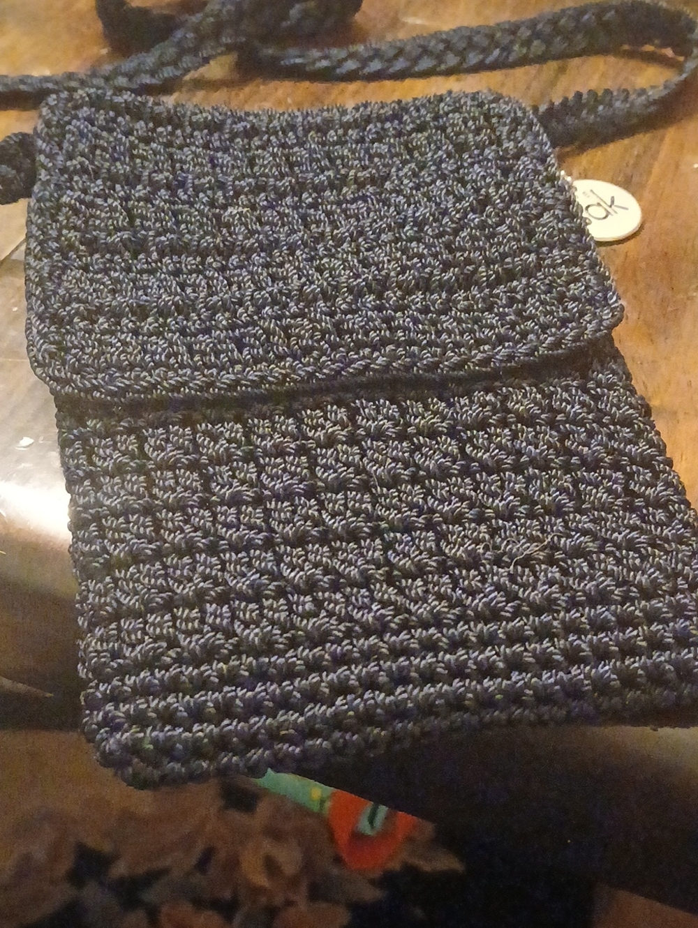 The Sak  Navy Crochet Crossbody Pouch NWOT